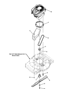 Engine And Blade Group Diagram and Parts List for 7800693-EBTP2265 2010 Briggs and Stratton Lawn Mower